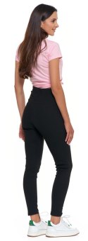 Legginsy damskie z wysokim stanem OCIEPLANE w prążki MORAJ - L/XL