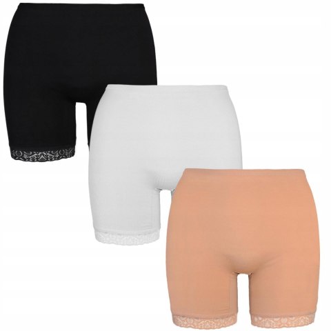 Reformy damskie majtki 3-PAK BERMUDY bawełniane z koronką szorty MORAJ 5XL