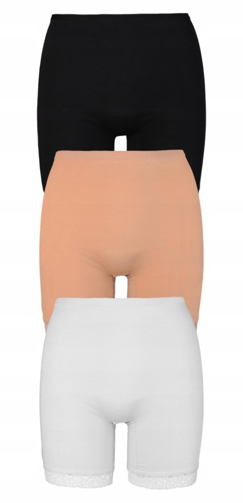 Reformy damskie majtki 3-PAK BERMUDY bawełniane z koronką szorty MORAJ 5XL