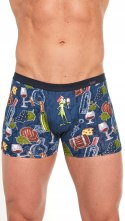 Bokserki męskie z NADRUKIEM szorty bawełniane CORNETTE TATTOO 211 - M