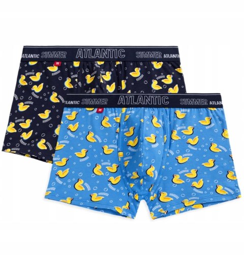 Bokserki męskie 2 PARY dopasowane w kaczki ATLANTIC 2MH-066 - XL