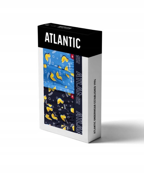 Bokserki męskie 2 PARY dopasowane w kaczki ATLANTIC 2MH-066 - XL