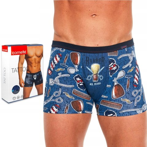 Bokserki męskie z NADRUKIEM szorty bawełniane CORNETTE TATTOO 199 - M