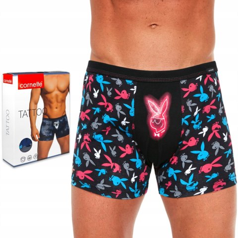 Bokserki męskie z NADRUKIEM szorty bawełniane CORNETTE TATTOO 200 - M