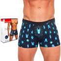Bokserki męskie z NADRUKIEM szorty bawełniane CORNETTE TATTOO 202 - M
