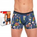 Bokserki męskie z NADRUKIEM szorty bawełniane CORNETTE TATTOO 211 - XL