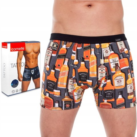 Bokserki męskie z NADRUKIEM szorty bawełniane CORNETTE TATTOO 228 - XL Bokserki męskie z NADRUKIEM szorty bawełniane CORNETTE TATTOO 228 - XL
