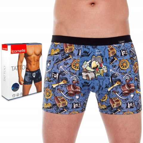 Bokserki męskie z NADRUKIEM szorty bawełniane CORNETTE TATTOO 230 - XL Bokserki męskie z NADRUKIEM szorty bawełniane CORNETTE TATTOO 230 - XL