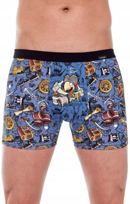 Bokserki męskie z NADRUKIEM szorty bawełniane CORNETTE TATTOO 230 - XL