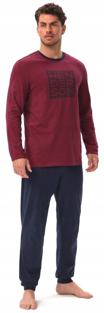 Piżama męska 100% BAWEŁNA z długim rękawem HENDERSON JARVIS - XXL