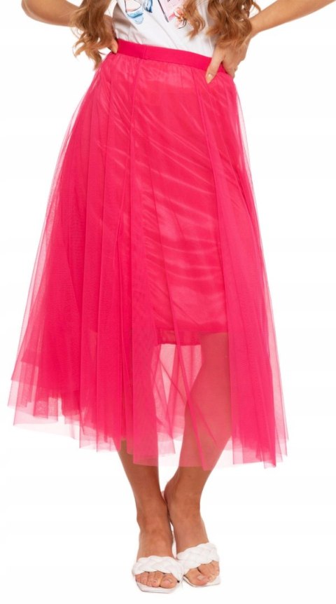 Długa kobieca SPÓDNICA elegancka zwiewna TIULOWA na gumce MORAJ - S/M