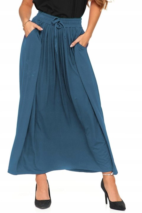 Długa kobieca SPÓDNICA maxi elegancka WISKOZOWA z kieszeniami MORAJ - S
