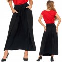 Długa kobieca SPÓDNICA maxi elegancka WISKOZOWA z kieszeniami MORAJ - S