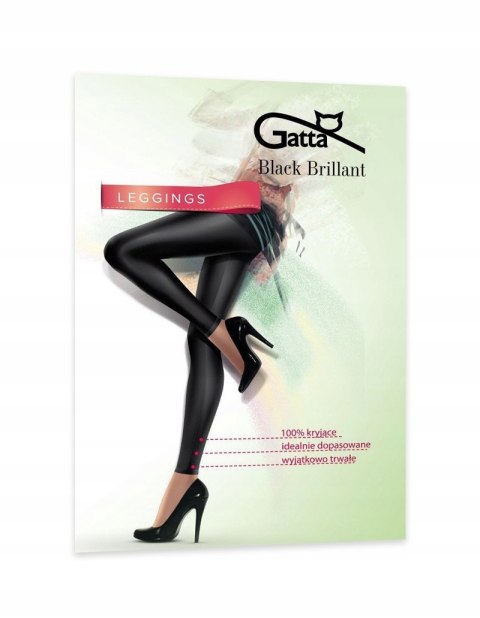 Legginsy połyskujące kryjące wysoki stan GATTA BLACK BRILLANT - L/4 Legginsy połyskujące kryjące wysoki stan GATTA BLACK BRILLANT - L/4