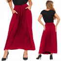 Długa kobieca SPÓDNICA maxi elegancka WISKOZOWA z kieszeniami MORAJ - S