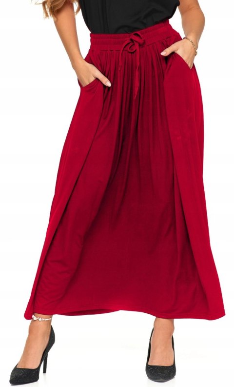 Długa kobieca SPÓDNICA maxi elegancka WISKOZOWA z kieszeniami MORAJ - S