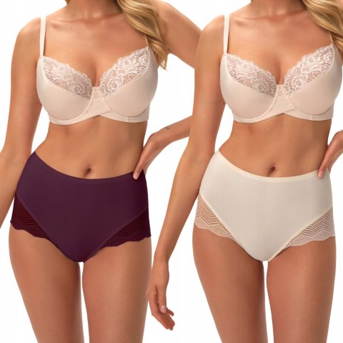 Majtki damskie z wysokim stanem 2 KOLORY siateczka HENDERSON PASSY - XL