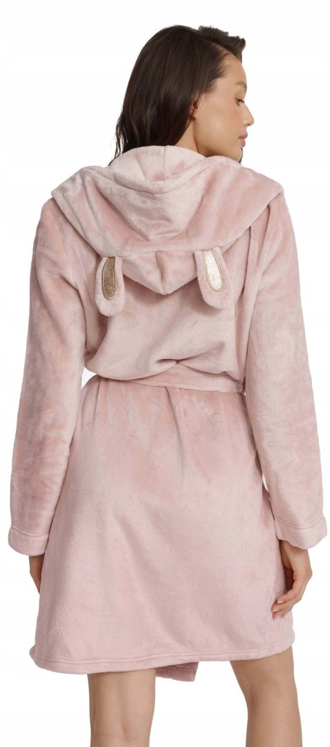 Szlafrok damski ciepły miękki z kapturem i wiązaniem w pasie HENDERSON L/XL Szlafrok damski ciepły miękki z kapturem i wiązaniem w pasie HENDERSON L/XL
