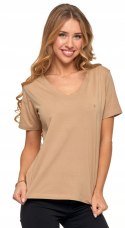 Koszulka damska luźna wygodna T-Shirt Dekolt V BAWEŁNA PREMIUM MORAJ - S