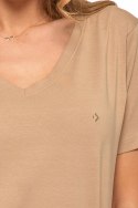 Koszulka damska luźna wygodna T-Shirt Dekolt V BAWEŁNA PREMIUM MORAJ - S