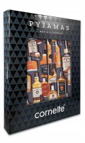 Koszula nocna męska z krótkim rękawem CORNETTE + CZAPECZKA szlafmyca - M