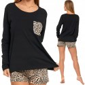 Piżama damska z długim rękawem w PANTERKĘ bawełniana MORAJ - L