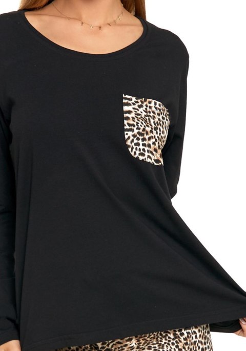 Piżama damska z długim rękawem w PANTERKĘ bawełniana MORAJ - S