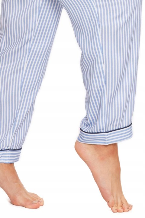 Piżama damska z krótkim rękawem w paski wiskozowa rozpinana MORAJ - L