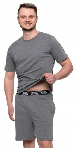 Piżama męska bawełniana z krótkim rękawem i szortami MORAJ - XXL