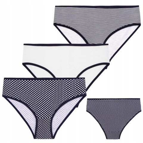Majtki figi damskie bawełniane 3 PARY w kropki i paski MORAJ - XL