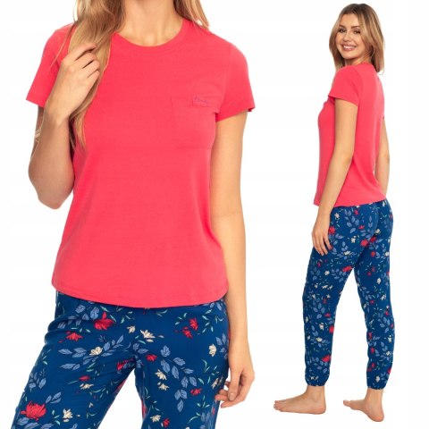 Piżama damska letnia BAWEŁNIANA z krótkim rękawem HENDERSON AVA - XL