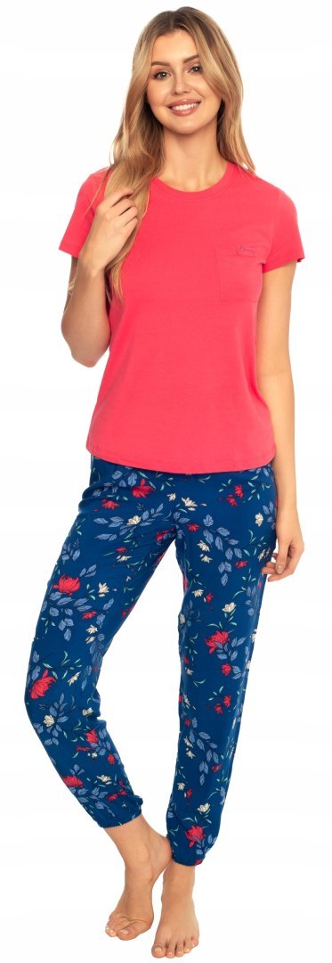 Piżama damska letnia BAWEŁNIANA z krótkim rękawem HENDERSON AVA - XL