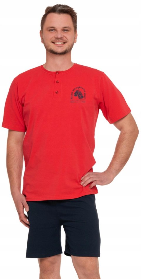 Piżama męska bawełniana z krótkim rękawem i guzikami MORAJ - XXL Piżama męska bawełniana z krótkim rękawem i guzikami MORAJ - XXL