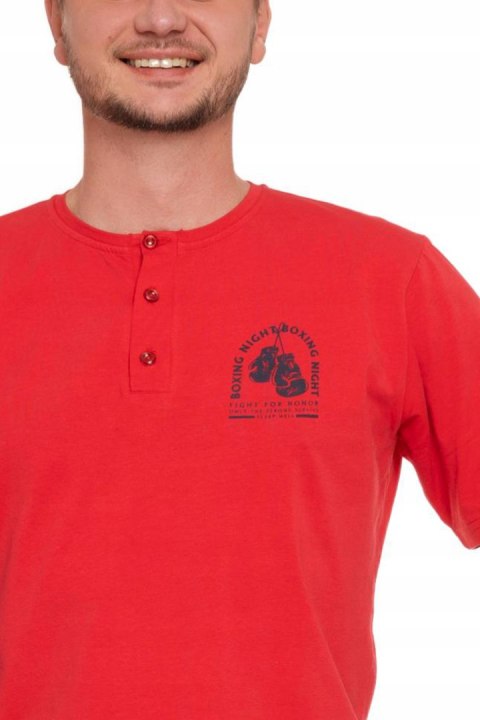 Piżama męska bawełniana z krótkim rękawem i guzikami MORAJ - XXL Piżama męska bawełniana z krótkim rękawem i guzikami MORAJ - XXL