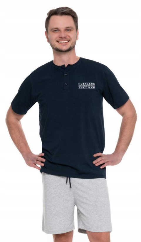 Piżama męska bawełniana z krótkim rękawem i guzikami MORAJ - XL Piżama męska bawełniana z krótkim rękawem i guzikami MORAJ - XL