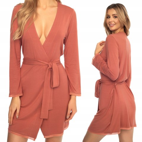 Szlafrok damski z WISKOZY wiązany w pasie HENDERSON ALENA - XL Szlafrok damski z WISKOZY wiązany w pasie HENDERSON ALENA - XL