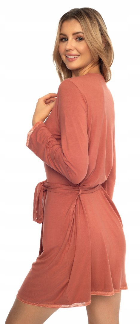 Szlafrok damski z WISKOZY wiązany w pasie HENDERSON ALENA - XL Szlafrok damski z WISKOZY wiązany w pasie HENDERSON ALENA - XL