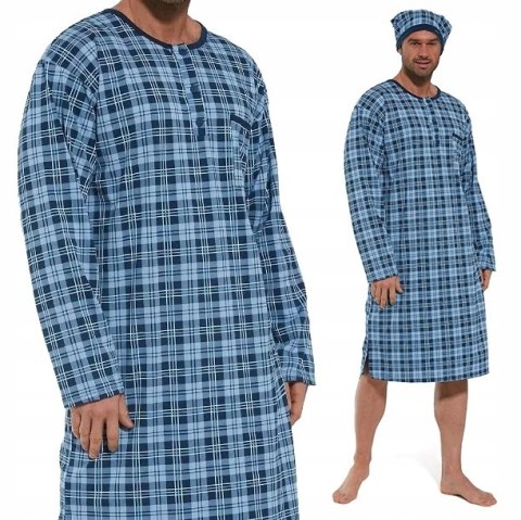 KOSZULA NOCNA MĘSKA Cornette + SZLAFMYCA - L KOSZULA NOCNA MĘSKA Cornette + SZLAFMYCA - L