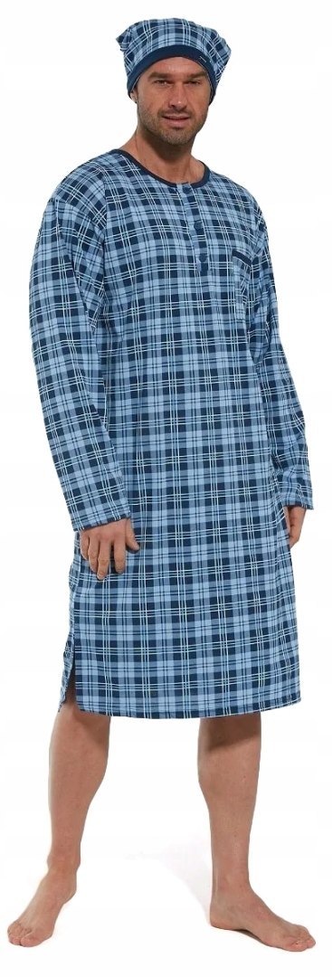 KOSZULA NOCNA MĘSKA Cornette + SZLAFMYCA - L KOSZULA NOCNA MĘSKA Cornette + SZLAFMYCA - L