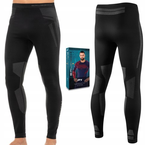 Spodnie męskie TERMOAKTYWNE długie sportowe szybkoschnące BRUBECK DRY - M