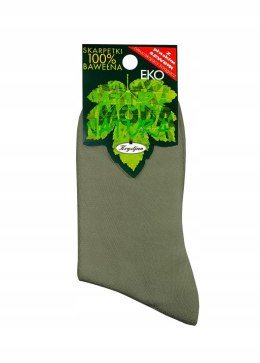 Skarpety bawełniane BEZUCISKOWE oliwkowe - 40-41