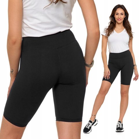 Kolarki damskie krótkie LEGGINSY sportowe szorty wysoki stan MORAJ - L/XL