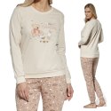Piżama Damska Bawełniana CORNETTE długi rękaw - L