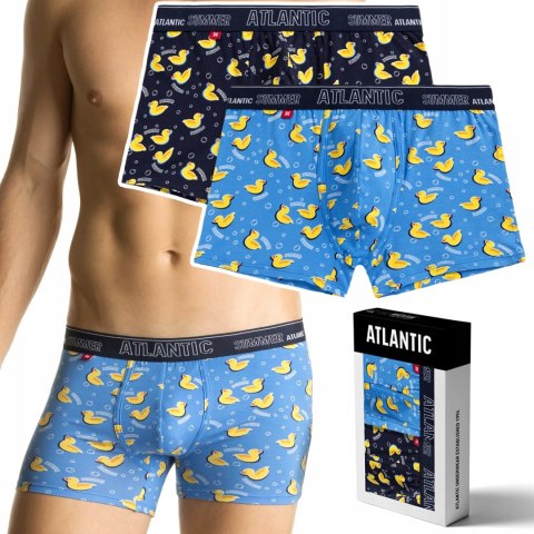 Bokserki męskie 2 PARY dopasowane w kaczki ATLANTIC 2MH-066 - XXL
