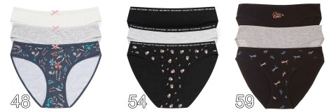 Figi damskie 3-PAK majtki HENDERSON LADIES MI-MI WZORY - S