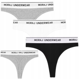Stringi damskie zestaw 3 KOLORY majtki bawełniane MORAJ - XL
