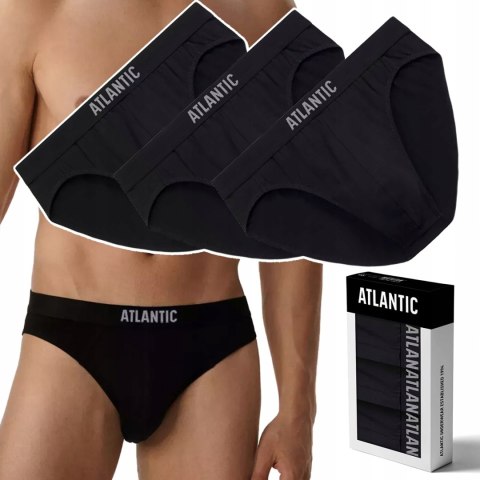 Slipy Męskie 3 PARY Sportowe BAWEŁNIANE majtki ATLANTIC 3MP-094 - L