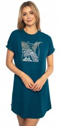 Koszula nocna damska 100% BAWEŁNA z krótkim rękawem HENDERSON APPAREL - S