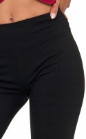 Legginsy damskie W PRĄŻKI z wysokim stanem eleganckie MORAJ - S/M