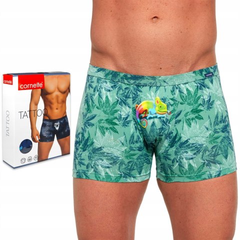 Bokserki męskie z NADRUKIEM szorty bawełniane CORNETTE TATTOO 206 - M